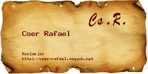Cser Rafael névjegykártya